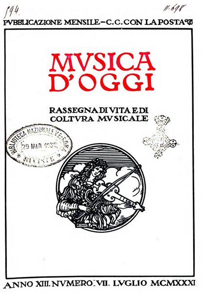 Musica d'oggi rassegna internazionale bibliografica e di critica