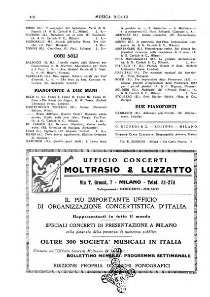 Musica d'oggi rassegna internazionale bibliografica e di critica