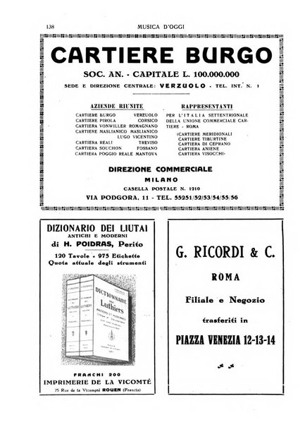 Musica d'oggi rassegna internazionale bibliografica e di critica