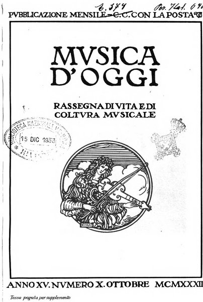 Musica d'oggi rassegna internazionale bibliografica e di critica