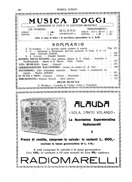 Musica d'oggi rassegna internazionale bibliografica e di critica