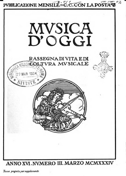 Musica d'oggi rassegna internazionale bibliografica e di critica