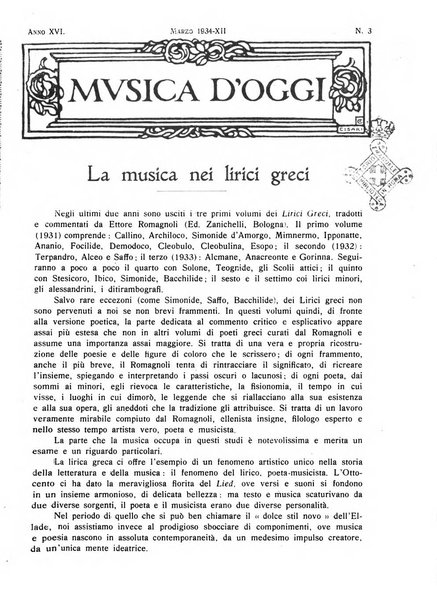 Musica d'oggi rassegna internazionale bibliografica e di critica