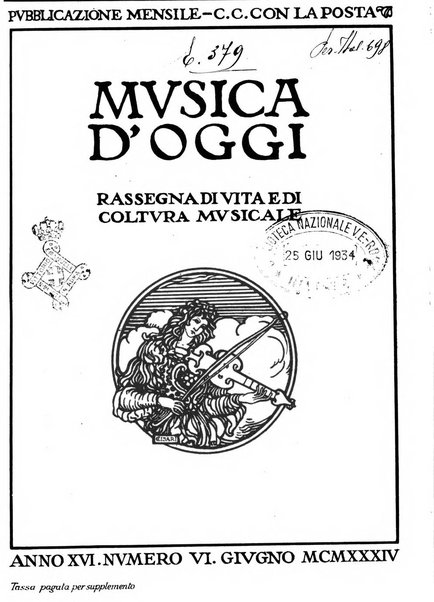 Musica d'oggi rassegna internazionale bibliografica e di critica