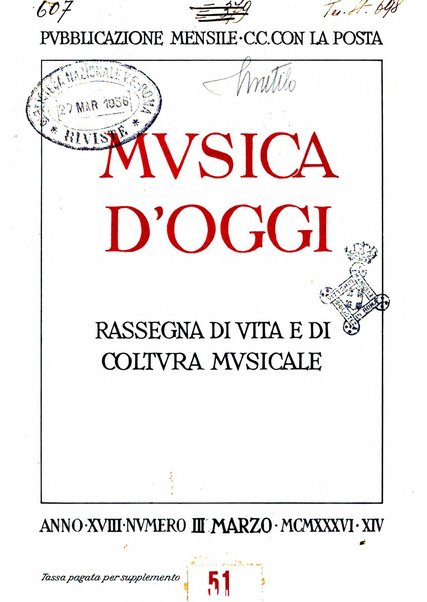 Musica d'oggi rassegna internazionale bibliografica e di critica