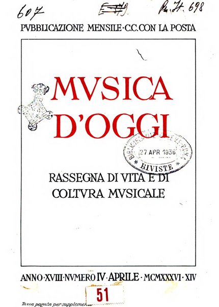 Musica d'oggi rassegna internazionale bibliografica e di critica