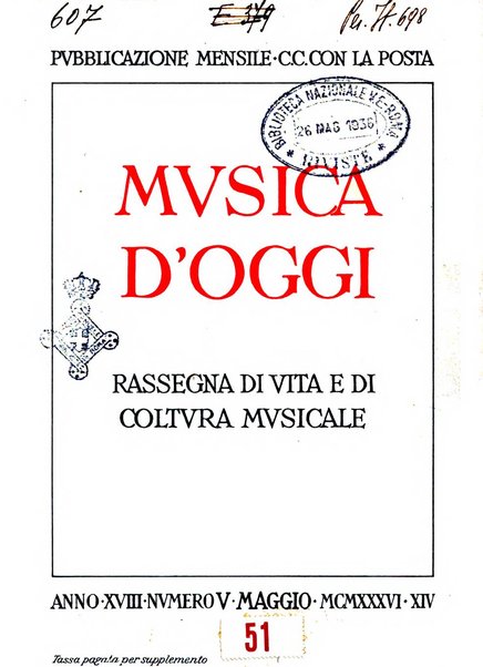 Musica d'oggi rassegna internazionale bibliografica e di critica