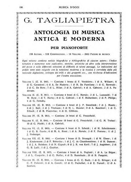 Musica d'oggi rassegna internazionale bibliografica e di critica