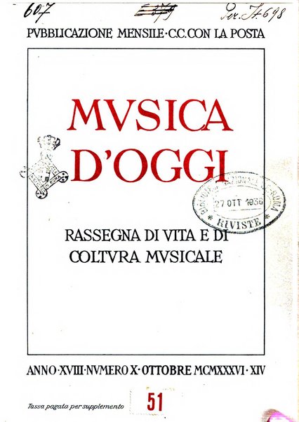 Musica d'oggi rassegna internazionale bibliografica e di critica