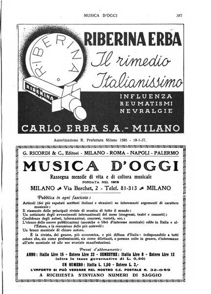 Musica d'oggi rassegna internazionale bibliografica e di critica