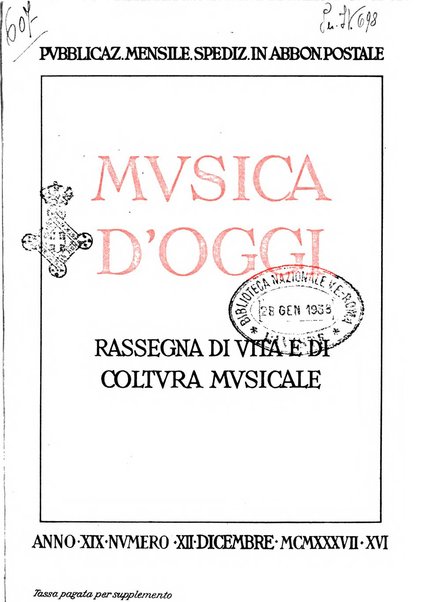 Musica d'oggi rassegna internazionale bibliografica e di critica