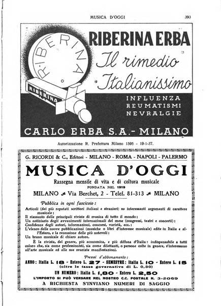 Musica d'oggi rassegna internazionale bibliografica e di critica