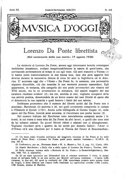 Musica d'oggi rassegna internazionale bibliografica e di critica