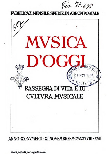 Musica d'oggi rassegna internazionale bibliografica e di critica