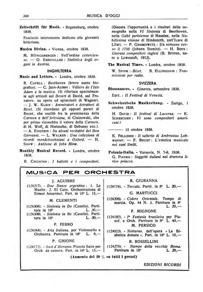 Musica d'oggi rassegna internazionale bibliografica e di critica