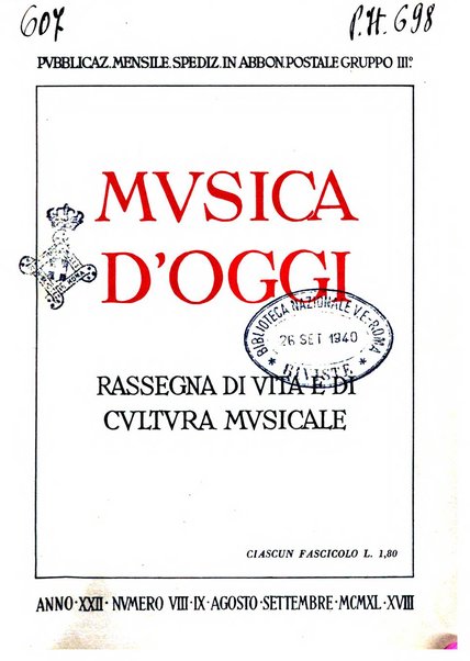 Musica d'oggi rassegna internazionale bibliografica e di critica