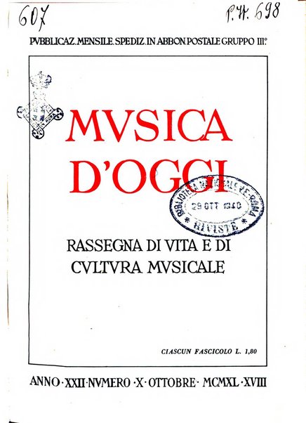 Musica d'oggi rassegna internazionale bibliografica e di critica