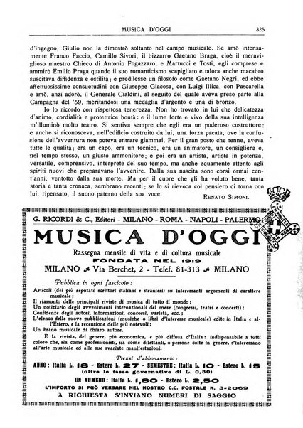 Musica d'oggi rassegna internazionale bibliografica e di critica