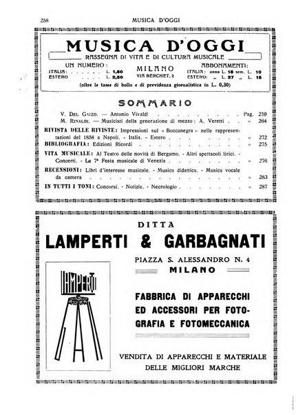 Musica d'oggi rassegna internazionale bibliografica e di critica