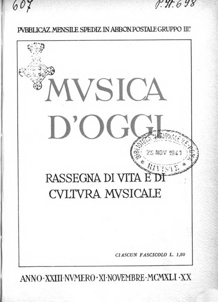 Musica d'oggi rassegna internazionale bibliografica e di critica