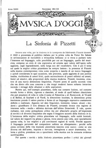 Musica d'oggi rassegna internazionale bibliografica e di critica