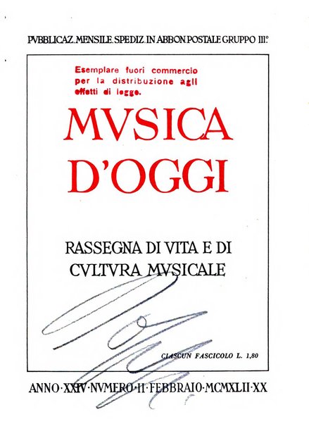 Musica d'oggi rassegna internazionale bibliografica e di critica