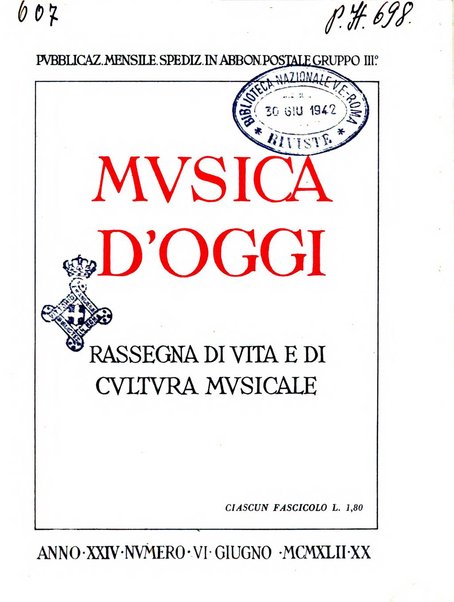 Musica d'oggi rassegna internazionale bibliografica e di critica