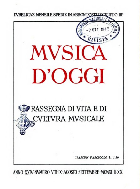 Musica d'oggi rassegna internazionale bibliografica e di critica