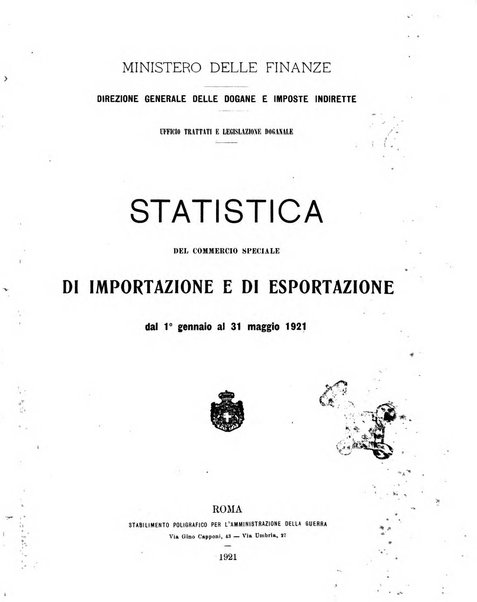 Statistica del commercio speciale di importazione e di esportazione