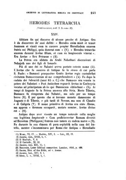 Archivio di letteratura biblica ed orientale contribuzioni mensili allo studio della Sacra Scrittura e dei principali tra i monumenti dell'antico oriente