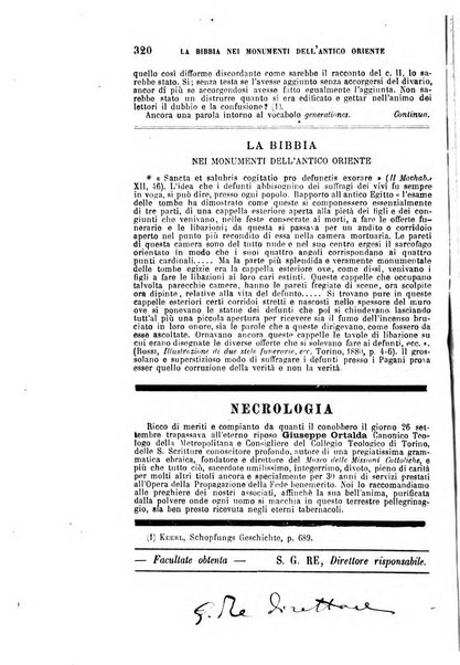 Archivio di letteratura biblica ed orientale contribuzioni mensili allo studio della Sacra Scrittura e dei principali tra i monumenti dell'antico oriente