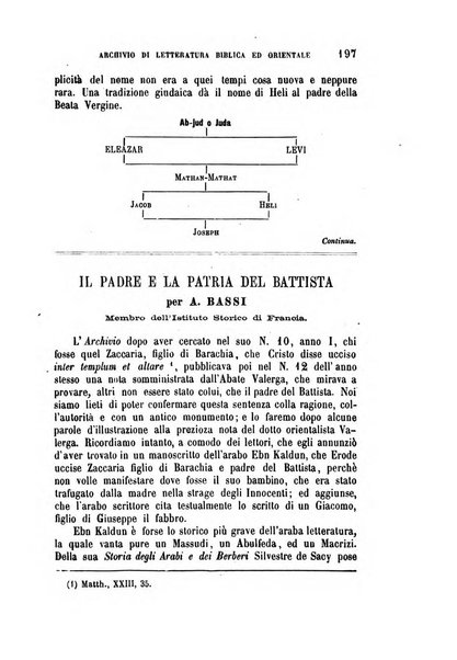 Archivio di letteratura biblica ed orientale contribuzioni mensili allo studio della Sacra Scrittura e dei principali tra i monumenti dell'antico oriente