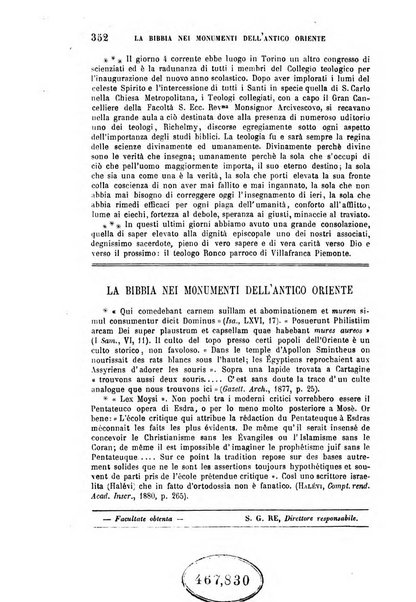 Archivio di letteratura biblica ed orientale contribuzioni mensili allo studio della Sacra Scrittura e dei principali tra i monumenti dell'antico oriente