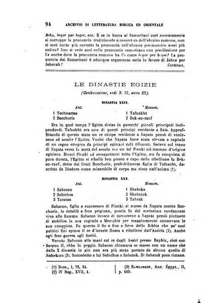 Archivio di letteratura biblica ed orientale contribuzioni mensili allo studio della Sacra Scrittura e dei principali tra i monumenti dell'antico oriente