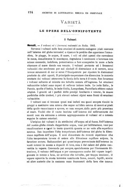 Archivio di letteratura biblica ed orientale contribuzioni mensili allo studio della Sacra Scrittura e dei principali tra i monumenti dell'antico oriente