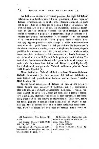 Archivio di letteratura biblica ed orientale contribuzioni mensili allo studio della Sacra Scrittura e dei principali tra i monumenti dell'antico oriente