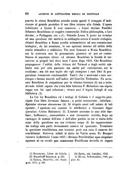 Archivio di letteratura biblica ed orientale contribuzioni mensili allo studio della Sacra Scrittura e dei principali tra i monumenti dell'antico oriente