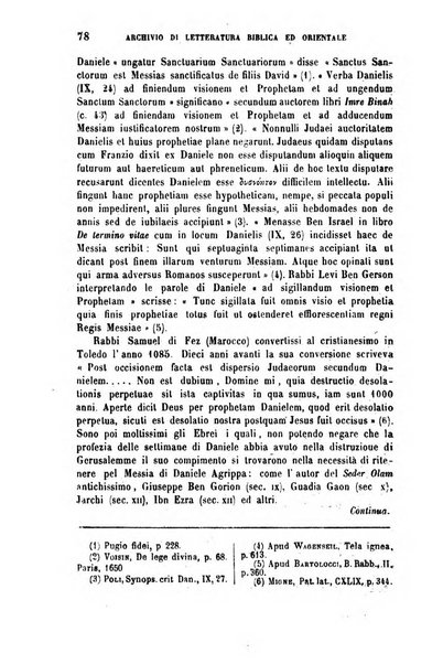 Archivio di letteratura biblica ed orientale contribuzioni mensili allo studio della Sacra Scrittura e dei principali tra i monumenti dell'antico oriente