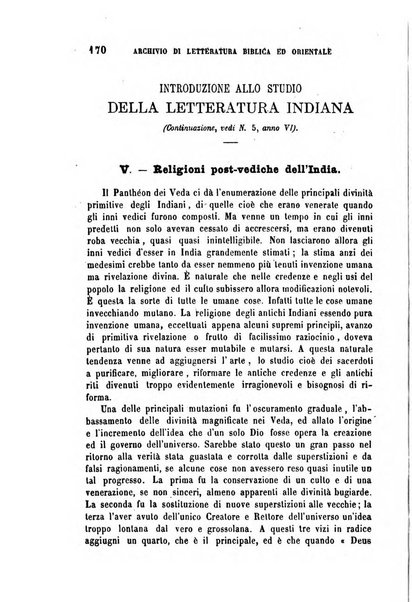 Archivio di letteratura biblica ed orientale contribuzioni mensili allo studio della Sacra Scrittura e dei principali tra i monumenti dell'antico oriente