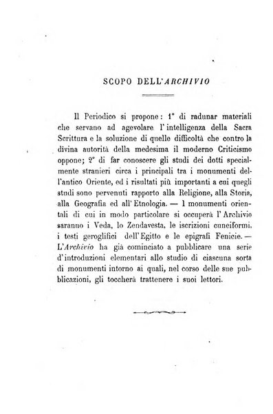 Archivio di letteratura biblica ed orientale contribuzioni mensili allo studio della Sacra Scrittura e dei principali tra i monumenti dell'antico oriente