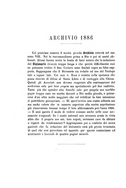 Archivio di letteratura biblica ed orientale contribuzioni mensili allo studio della Sacra Scrittura e dei principali tra i monumenti dell'antico oriente