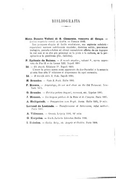 Archivio di letteratura biblica ed orientale contribuzioni mensili allo studio della Sacra Scrittura e dei principali tra i monumenti dell'antico oriente