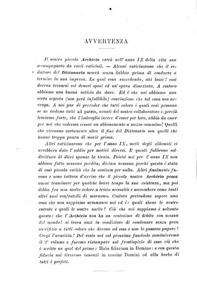 Archivio di letteratura biblica ed orientale contribuzioni mensili allo studio della Sacra Scrittura e dei principali tra i monumenti dell'antico oriente