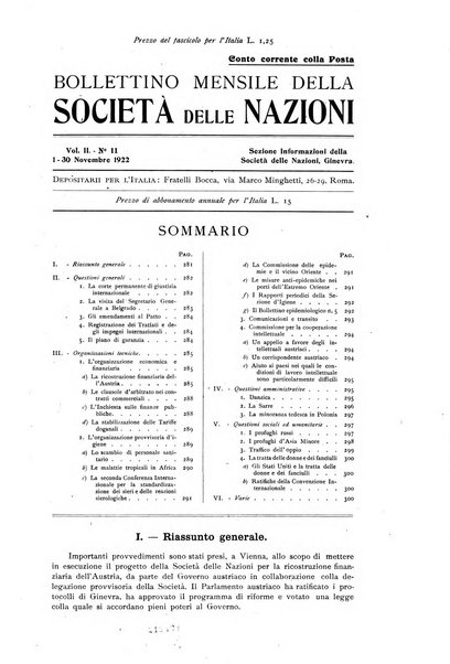 Bollettino mensile della Società delle Nazioni