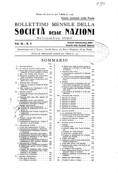 Bollettino mensile della Società delle Nazioni