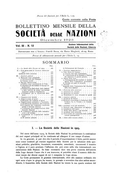 Bollettino mensile della Società delle Nazioni