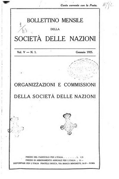 Bollettino mensile della Società delle Nazioni