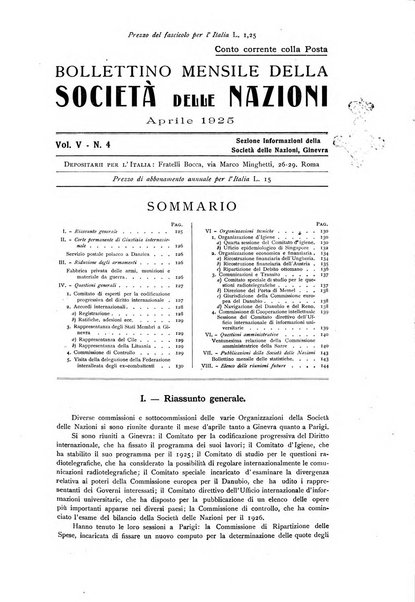 Bollettino mensile della Società delle Nazioni