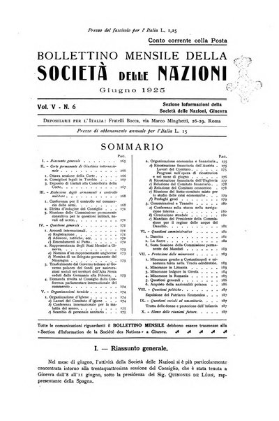 Bollettino mensile della Società delle Nazioni