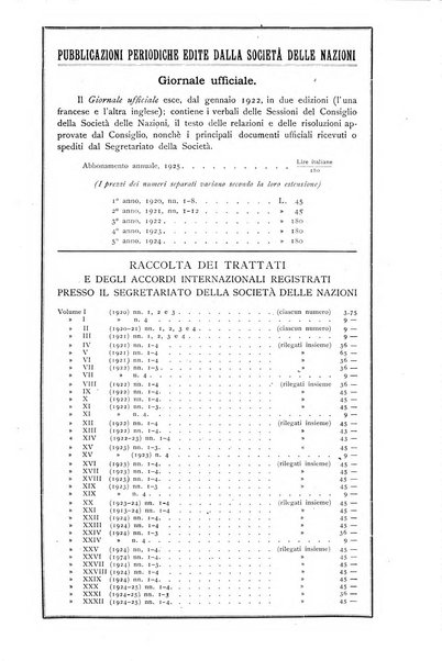 Bollettino mensile della Società delle Nazioni